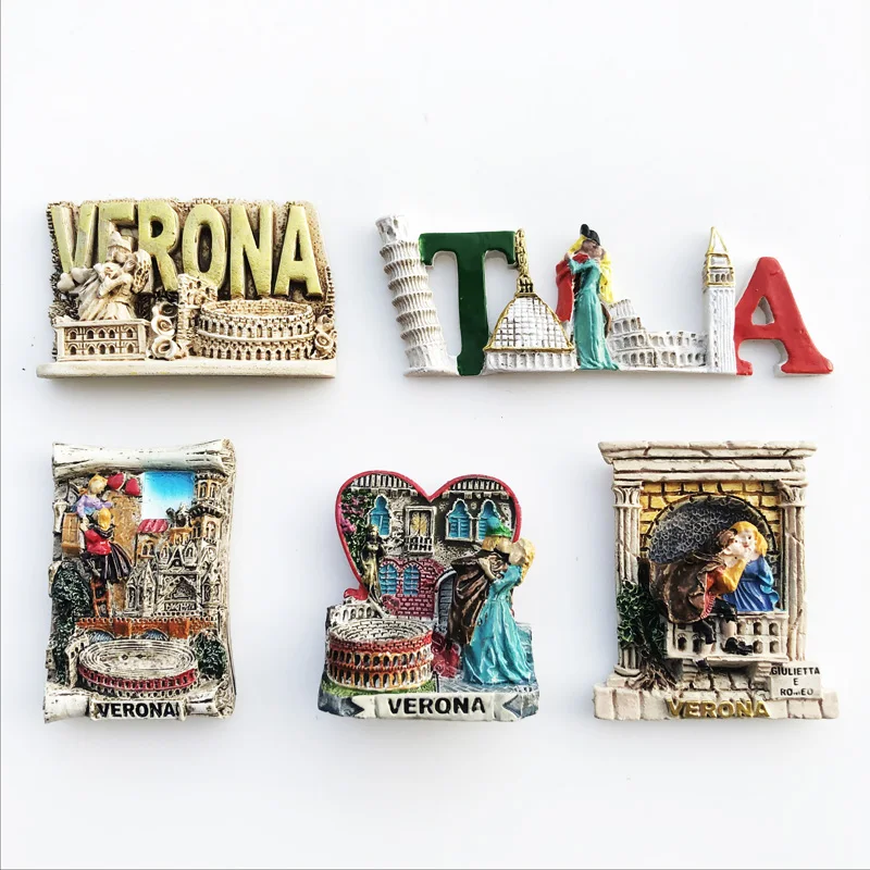 3D Fridge Magnets Sticker Collection Italy Roma Verona Decoration