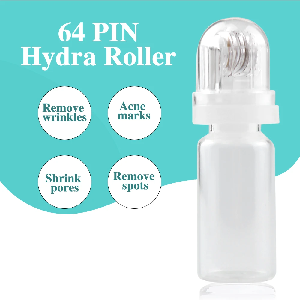Hydra Derma Roller 64pin Micro Needles Skin Repair Dermaroller Microneedle Reusable Face Skin Care Tool