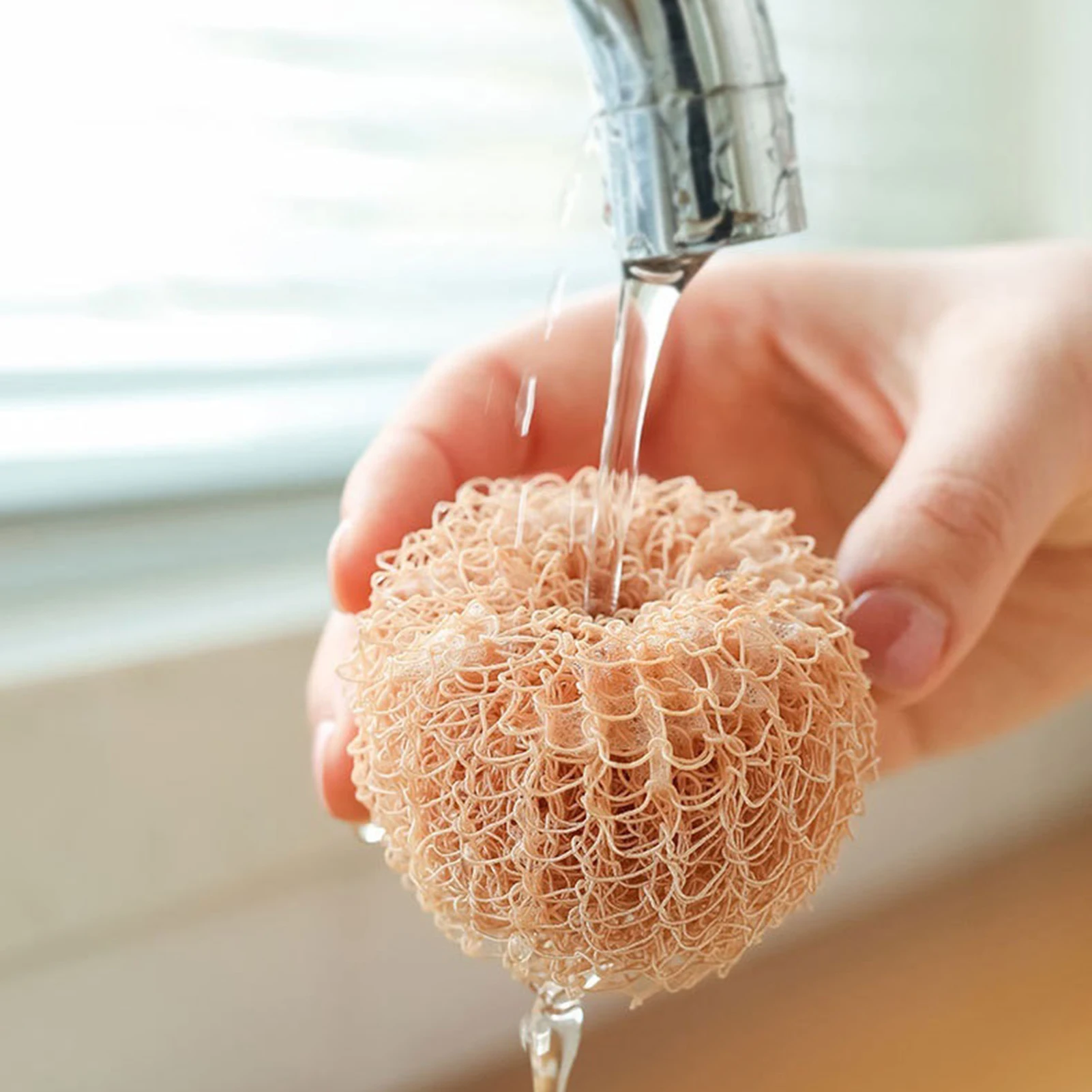 Yungwalm Egg Shape Kitchen Cleaning Brush Dish Washing Fiber Ball