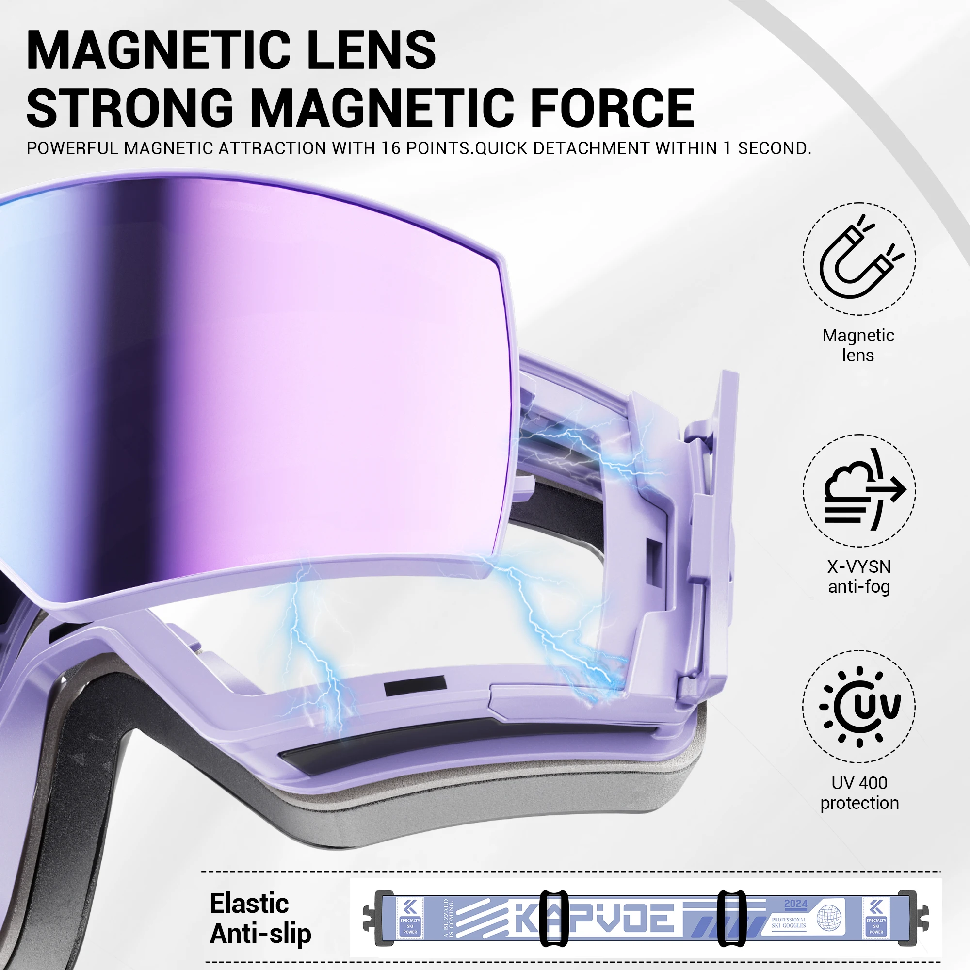 Kapvoe Photochromic Ski Goggles Men Snow Goggles Snowboarding Sunglasses Skiing for Women UV400 Snowmobile Glasses Motorcycle