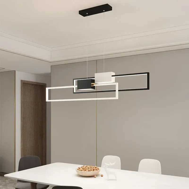 Nordic Simple Geometry Led Chandeliers Lighting Dimmable Living Dining Room Pendant Lights Home Decor Kitchen Bar Hanging Lamps