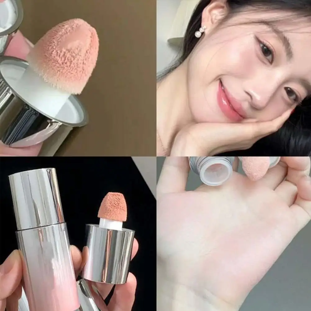 Liquid Blush Stick with Sponge Tip for Lips And Cheeks Waterproof And Long-Lasting Color Correction Korean Makeup blush stick,liquid blush