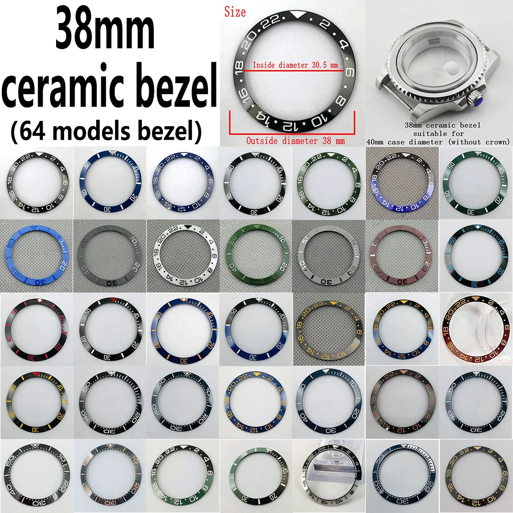 Inserto Lunetta Ceramica 24 Ore 38mm, Ghiera Ricambio 24 Scatti Mod - Foto 7