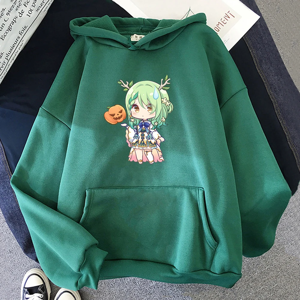 

Hololive Ceres Fauna Pumpkin Halloween Hoodies Kawaii Cartoon Mens Waifu Sweatshirt Graphic Tops Hooded Fleece Soft Hoodie Print