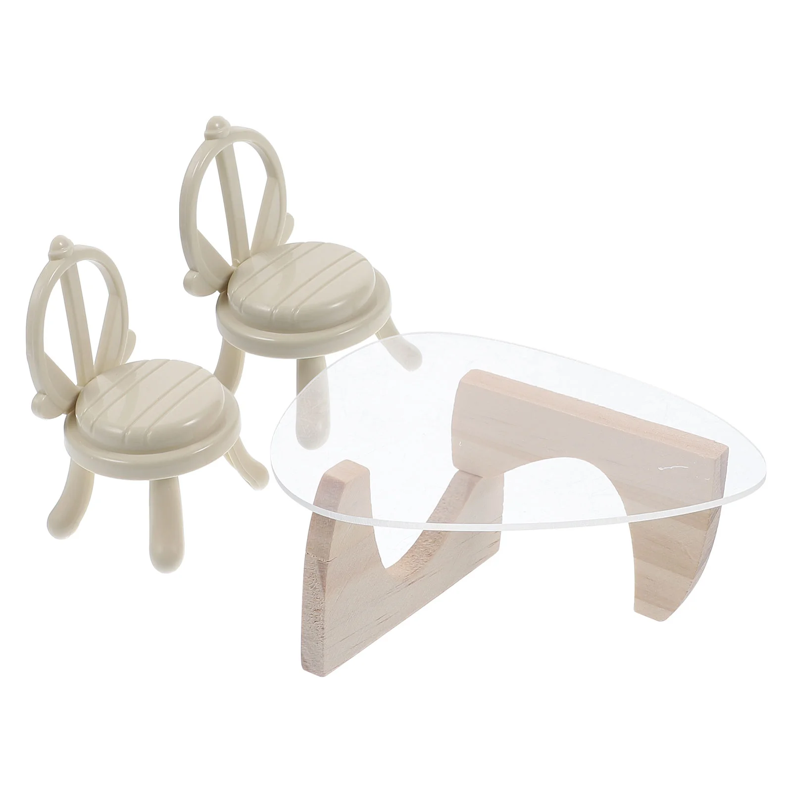 

Table Desk Mini House Furniture Acrylic Miniature Accessories Chairs Model Child