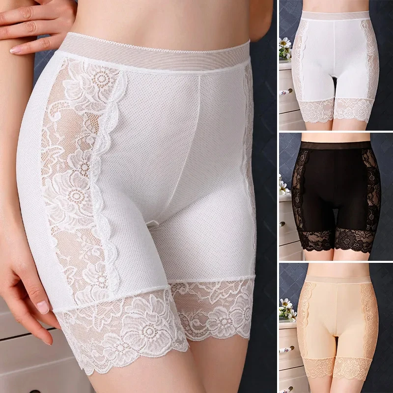Female Panties Lace Seamless Safety Short Pants High Waist Women's Stretch Shorts Briefs Slimming Underwear Lingerie high waist panties seamless panties