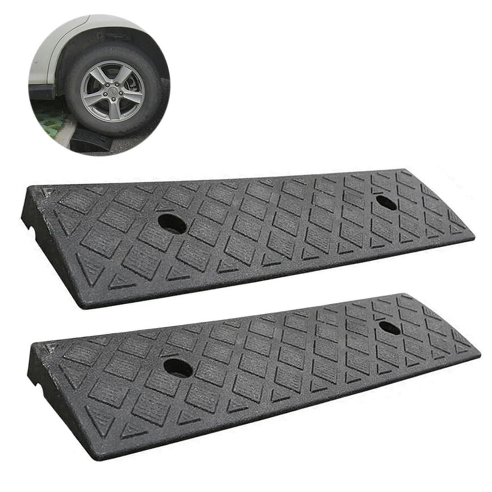 2PCS Plastic Kerb Ramp Non-Slip Threshold Ramp 30mm Height For Car Bicycles Wheelchairs Going Uphill Smooth Transitions