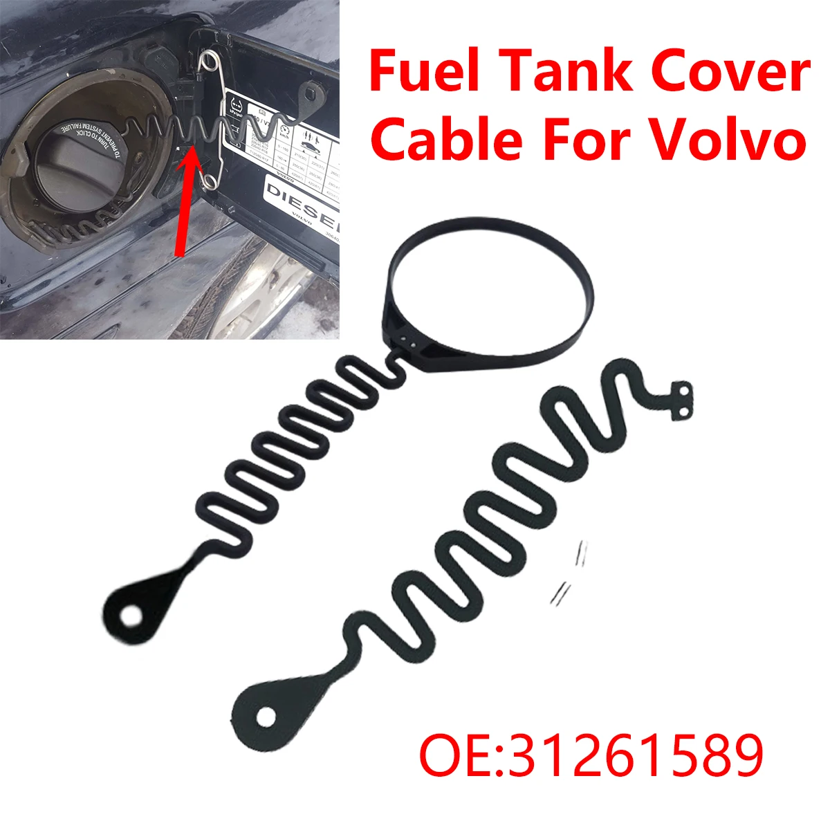 Fuel Tank Cover Fuel Cap Fuel Tank Cap Fuel Tank Cap Cover Line Cable Wire For Volvo S80 S60 S40 S60L XC60 XC90 V40 C30 C70 V70