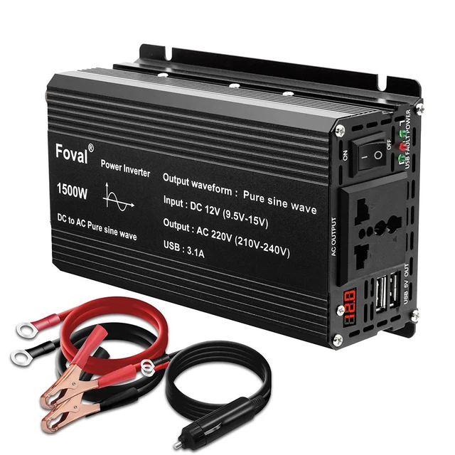 Inversor Conversor 12v 220v 1500w Pico 3000w Onda Pura Usb