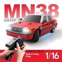 MN38 1/16 RC Car Rear Drive Drift Hong Kong Taxi Model Electric Remote Control Full Size Hong Kong Taxi Toy Boy Toys 2