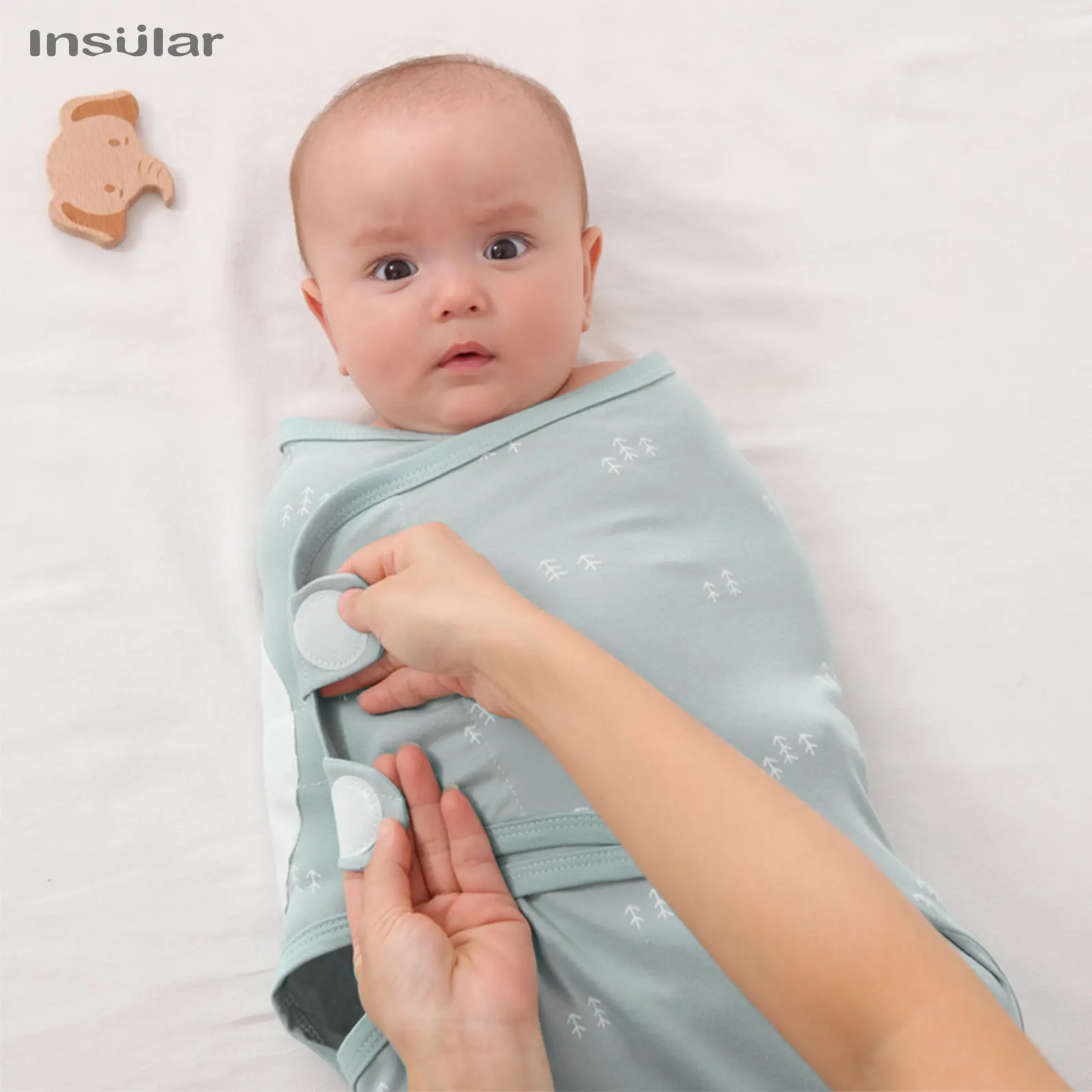 3 pezzi carino neonato coperte fasce Set 100% cotone ragazzi ragazze fasciatoio regolabile fasciatoio per 0-6 mesi - immagine 5