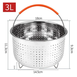 Premium Stainless Steel Steamer Basket with Silicone Handle (3L)