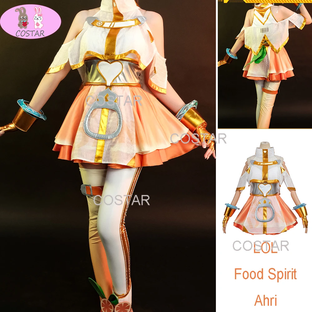 

COSTAR Game LOL Food Spirit Ahri Cosplay Costume New Skin Sweet Heart Ahri Fruit Women Costume Orange Design Full Set Anime