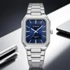 CURREN Fashion Minimalist Rectangle Quartz Watches for Business Men Luminous Hands Stainless Steel Band Wristwatch 8457
