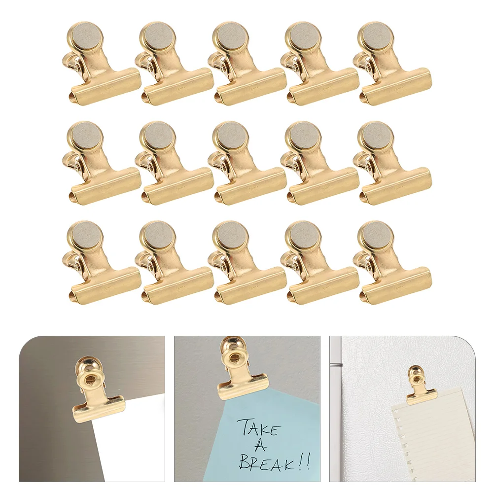 

15 Pcs Magnet Clamp Whiteboard Clip Magnets Refrigerator Black Mini Fridge Metal Clips Bulk Magnetic