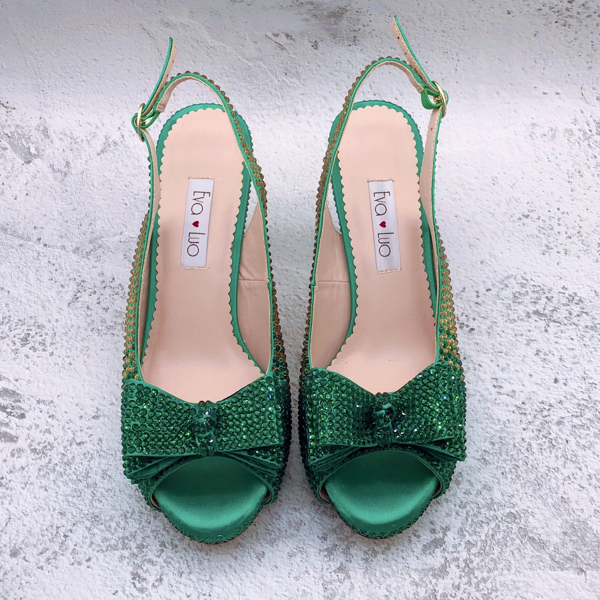 sposa scarpa verde smeraldo