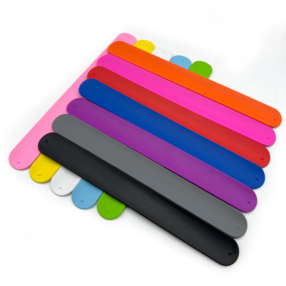 Kids Slap Bracelets Flexible Self-Rolling Wristwear Soft Clap Circle Silicone Wristbands Children Toy Gift Bracelet 2Pcs