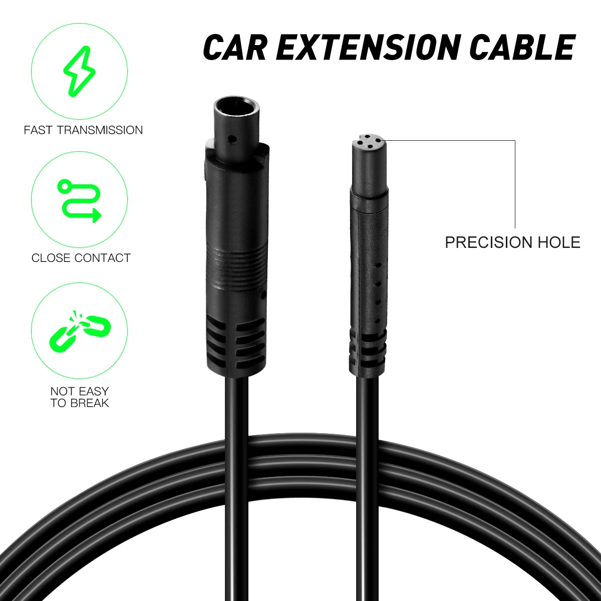 Dash Cam Extension Cable Backup Camera 4 Pin Aviation Rear View Mirror for Car Reverse
