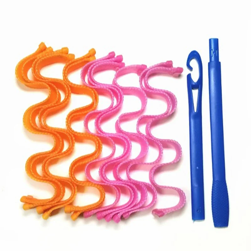 Heatless Curling Rod Headband No Heat Silk Curls Ribbon Hair Rollers Sleeping Soft Headband 12pcs Hair Curlers Styling Tool
