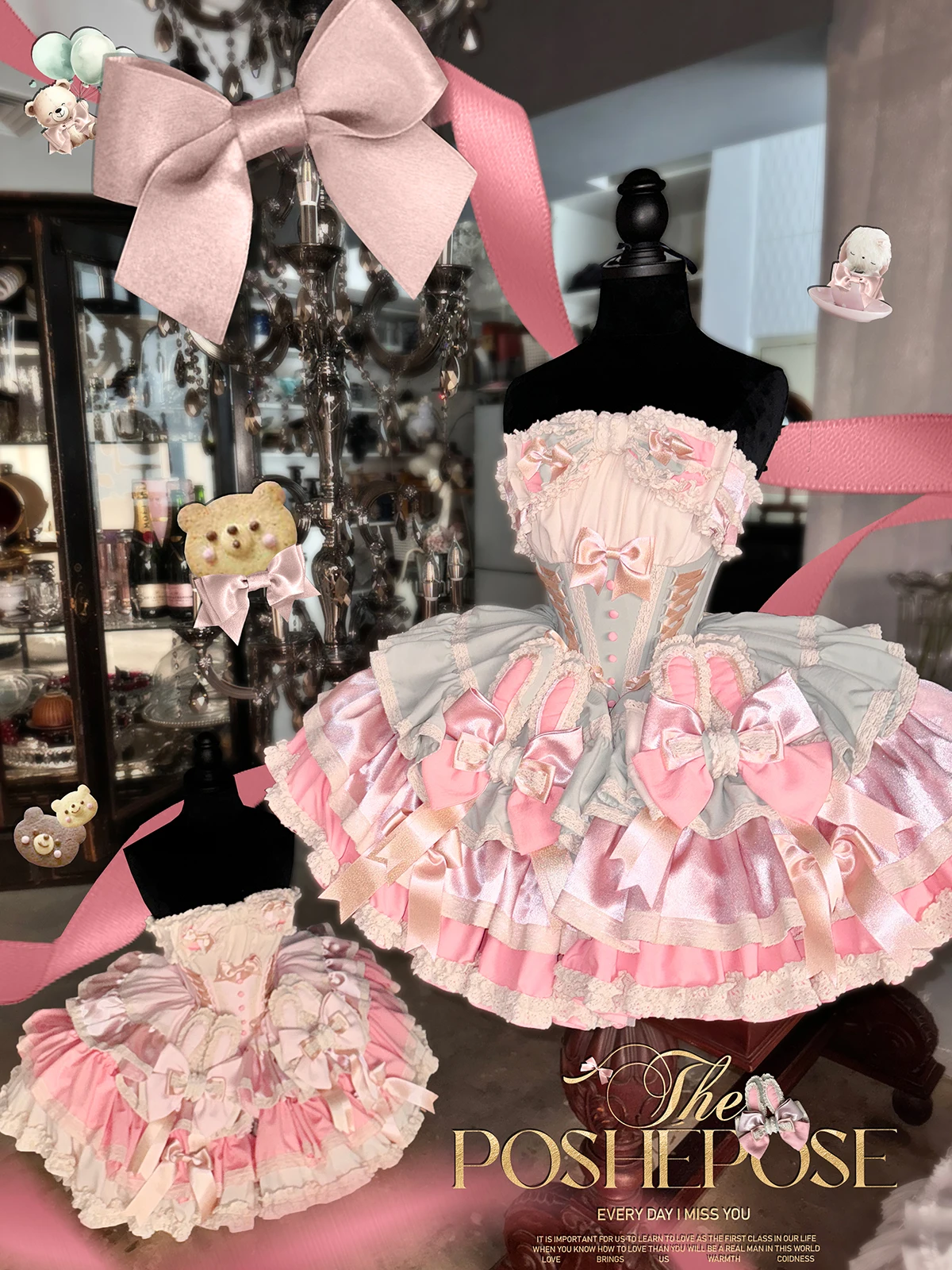 Original Design Women's Sweet Big Bow Strapless Color Matching Dress Girly Romantic Tube Top Short Dress for Party Birthday