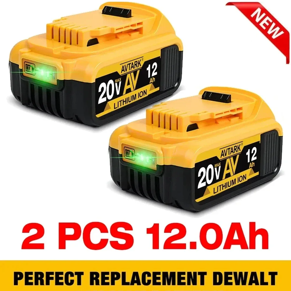 

100% NEW DCB200 20V 12000mAh Lithium Replacement Battery For Dewalt 18V DCB184 DCB200 DCB182 DCB180 DCB181 DCB182 DCB201 DCB206