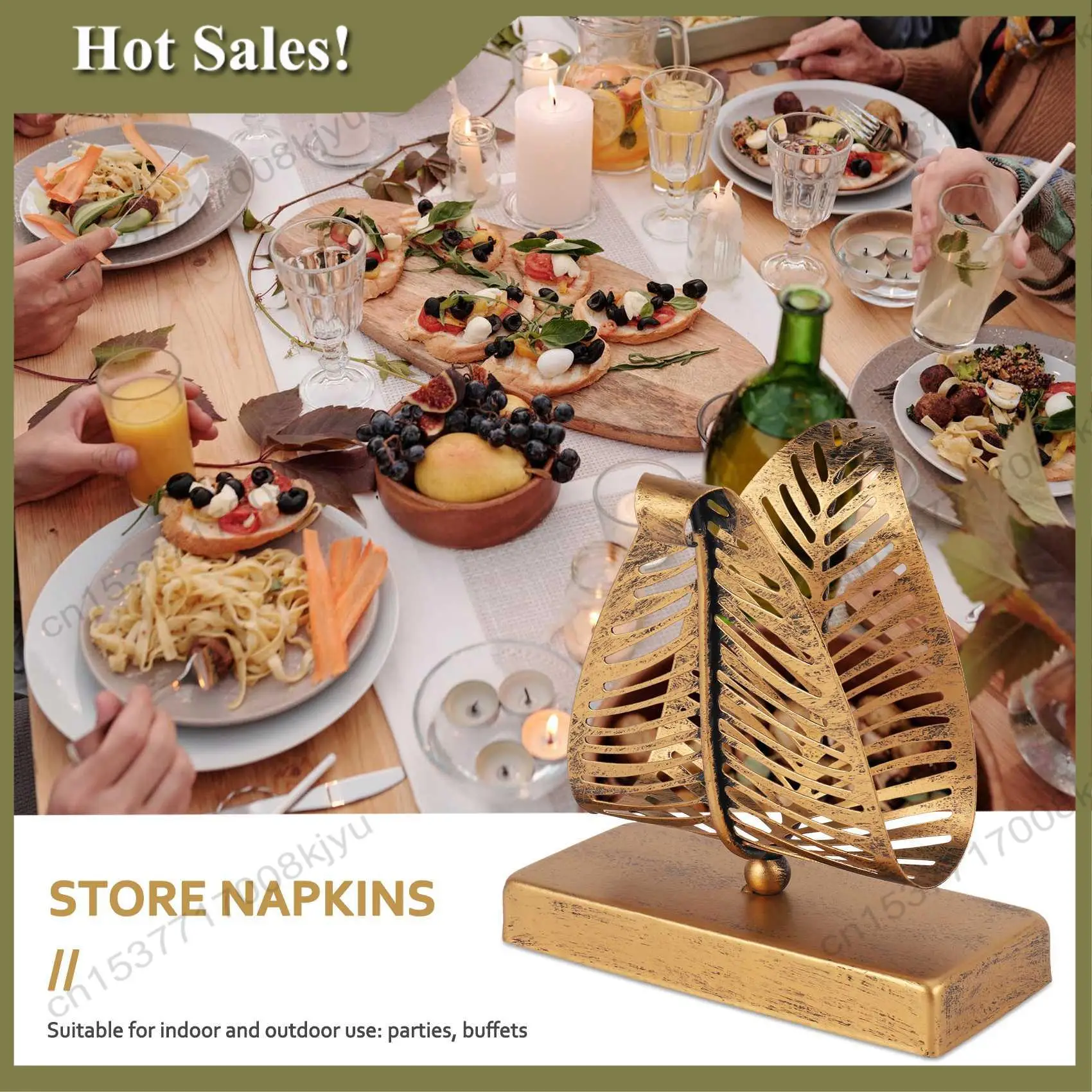 -A23G 잎 디자인의 독립형 현대식 냅킨 홀더, 데스크탑 종이 타월 디스펜서, 냅킨 보관함