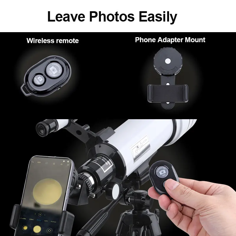 ALLFOCUS Astronomical Telescope with Phone Adapter Carry Bag High Power Telescop,Camping Tools,View Universe Moon Stars 4