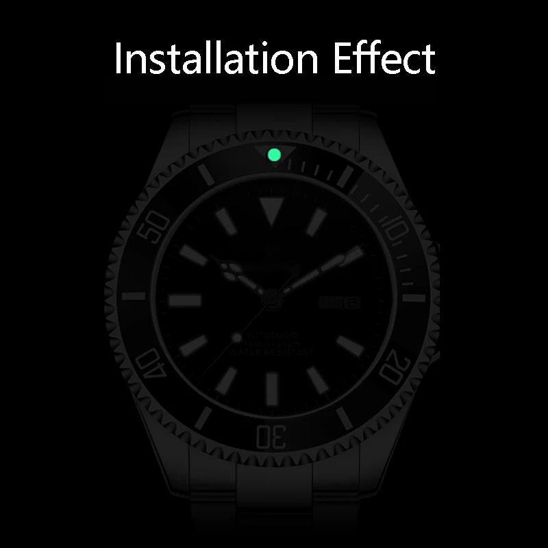 Rolex Lume Pip Blue/Green Luminous Pip Submariner Watch Bezel