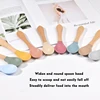 Food Grade Silicone Baby Utensils Wooden Handle Fork&Spoon For Children Eating Training Spoon For Complementary Food Tableware 4