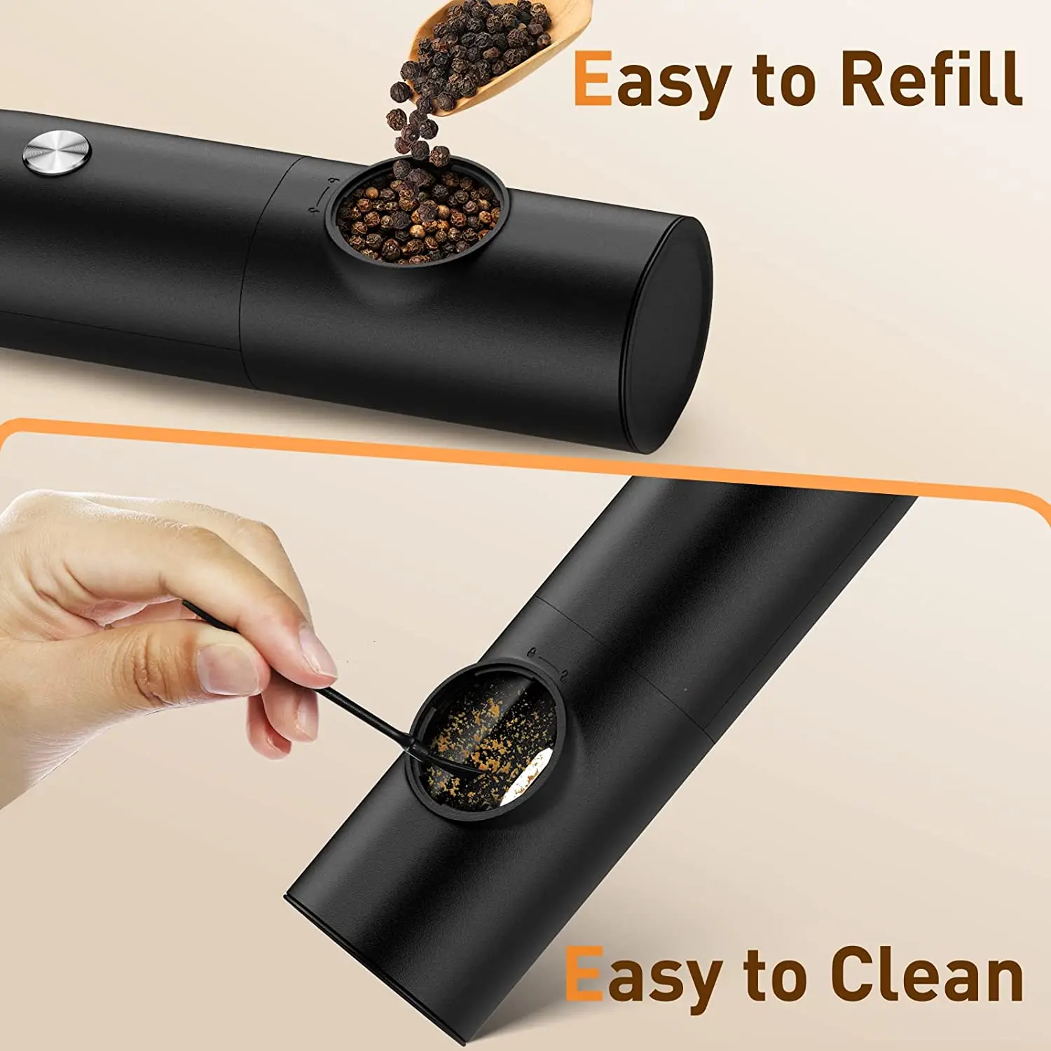 Automatic Pepper Grinder Salt And Pepper Grinder USB Rechargeable Adjustable Coarseness Spice Mill With LED Light Kitchen Tool nut spice grinder salt and pepper grinder electric grinder pepper grinder herb spice grinder