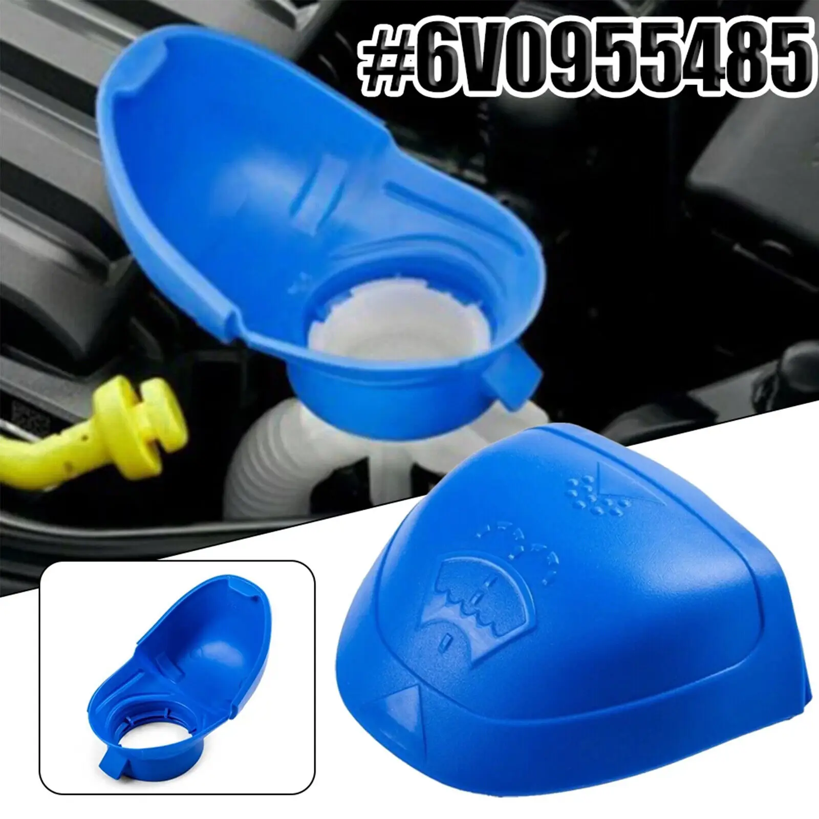 

Car Wiper Washer Fluid Reservoir Tank Bottle Cover Cap Lid Plastic Blue For Audi For VW SKODA 6V0955485 6V0 955 485