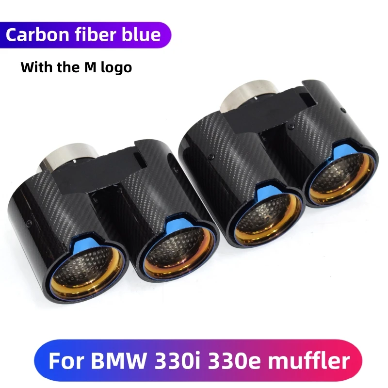 Muffler Exhaust Pipe Tailpipe Carbon Fiber Tip Nozzle Exhaust Head exhaust muffler tip for BMW 3 Series 330i 330e G20 G21