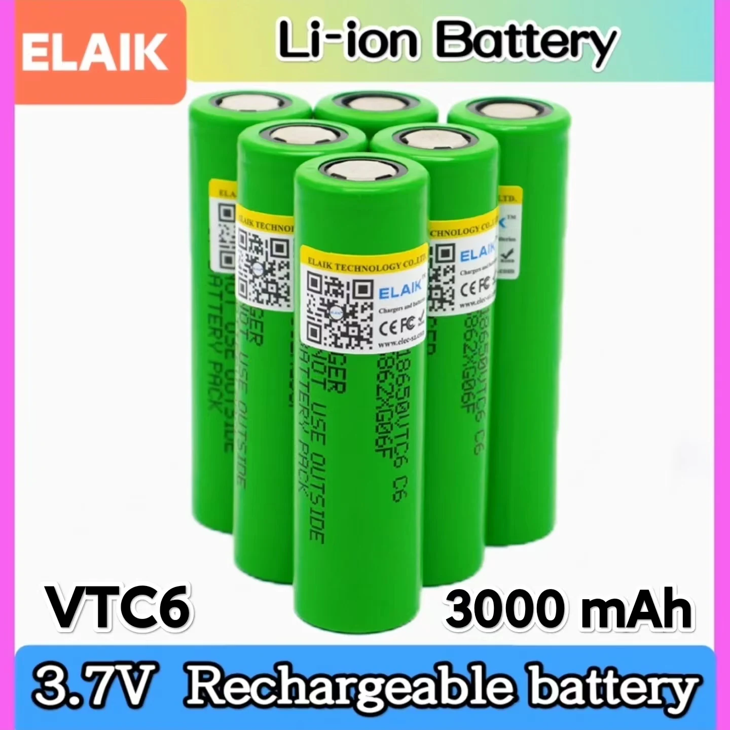 

1-10pcs 18650 battery 2600mAh 3.7V high discharge 10C 30A power battery (10-15 milliohms) VTC5 VTC6 high current 30A screwdriver