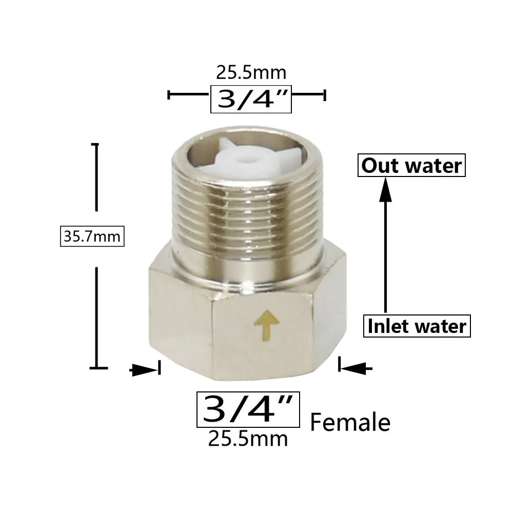 Clapet Anti-retour 1/2 Pouce Fileté Cuivre - Pour Chauffe-eau, Toilette, Réservoir - Unidirectionnel