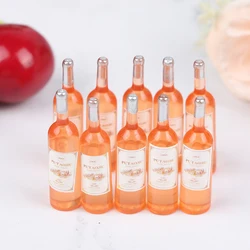 Set of 10 Miniature Dollhouse Red Wine Bottles - Kitchen Decoration Toy Accessories (Yellow)