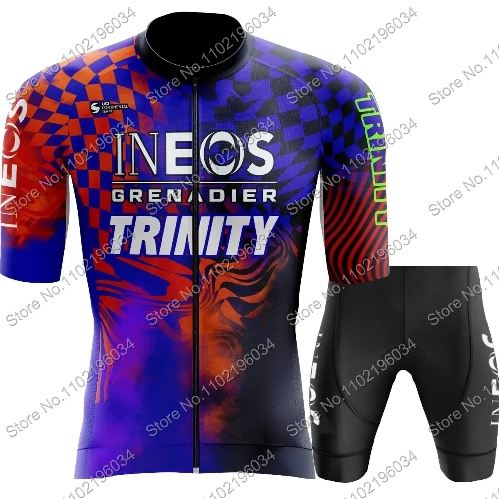 Ineos Grenadier Trinity Cycling Jersey Men Set Bicycle Clothing Kit Road Bike Shirts Suit Bicycle Bib Shorts MTB Maillot