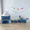 3 in 1 Portable Rocket Children's Tent Toys Camping Tent Kids Ball Pool  for Children Play House Crawling Tunnel Pop-up Tent 3