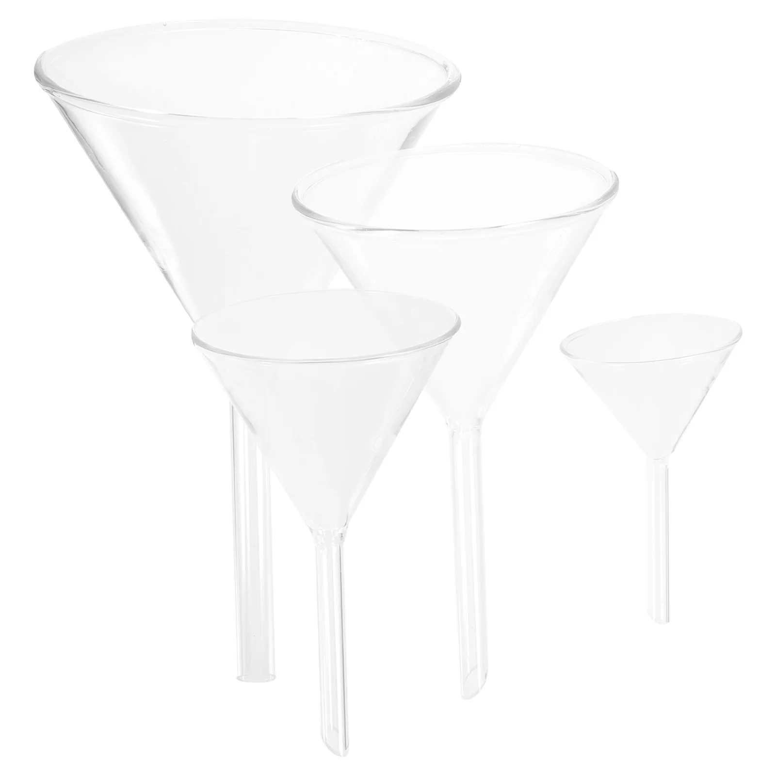 

4pcs Laboratory Clear Funnels Glass Funnel Laboratory Funnel Experiment Funnels(40, 60, 75, 90mm)