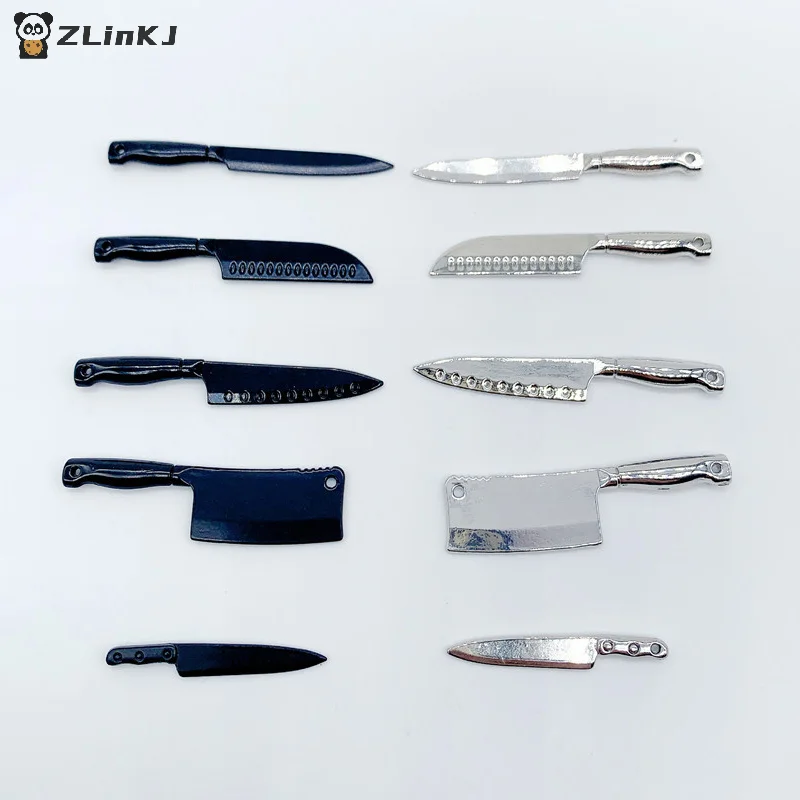 Dollhouse Miniature Kitchen Utensils Set - Mini Knife and Cooking Accessories
