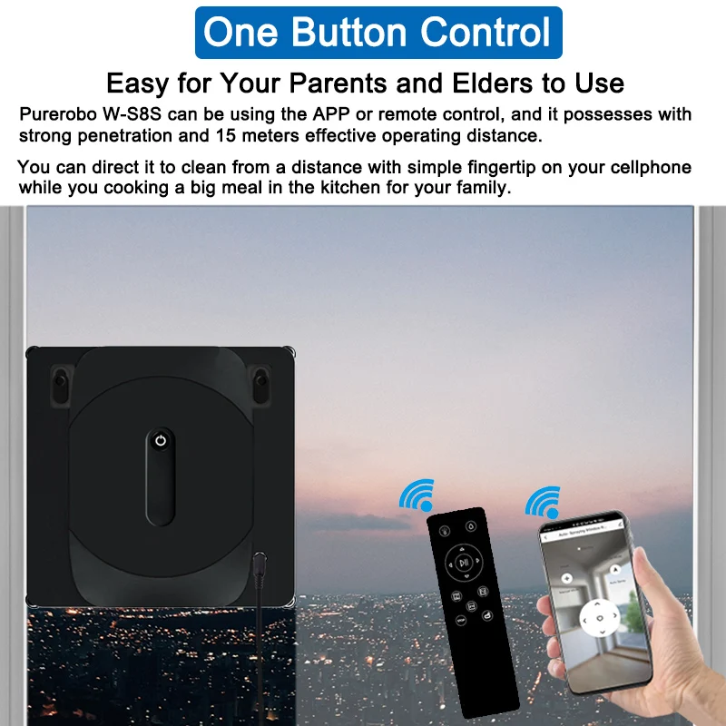 Purerobo W-S8S Robot Window Cleaning Products Smart With APP & Remote Control Automatic Water Robot Glass Cleaner Window Cleaner 2
