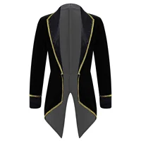 Kids Girls Boys Tuxedo Tailcoat Long Sleeve Ringmaster Circus Show Performance Costume Halloween Showman Cosplay Jacket Outfit 1