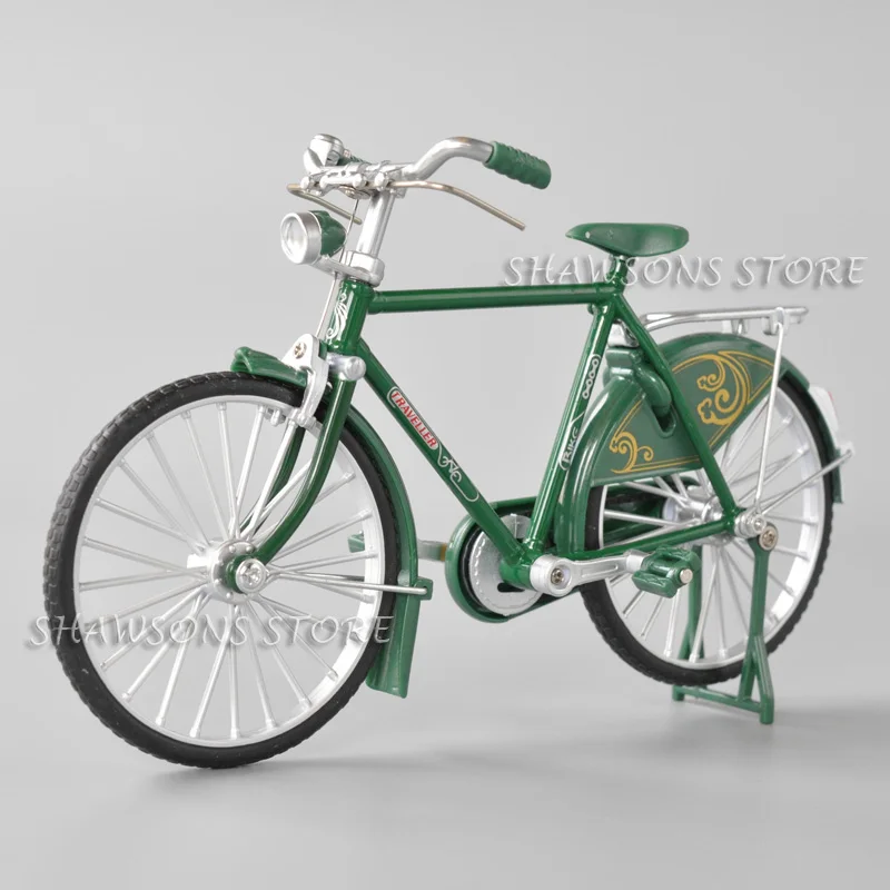 1:10 Scale Diecast Metal Model Retro Bicycle Toys Vintage Urban City Bike Men\'s Miniature Replica Collectible