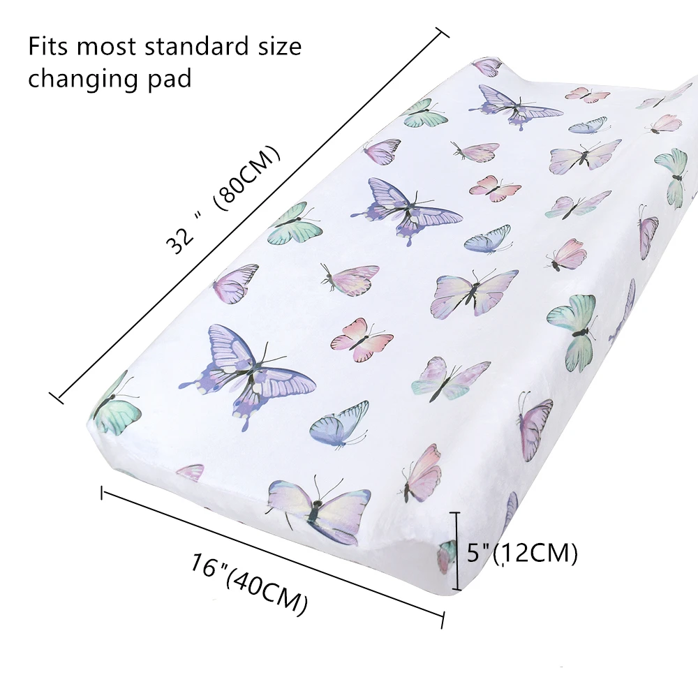 Soft Reusable Changing Pad Cover Printing Design Minky Material Baby Breathable Diaper Pad Sheets Cover