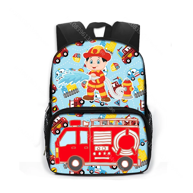 Kids Children Cartoon Firetruck Car Backpack Cool Excavator Tractor School Bags Kindergarten Preschool Bag 3-6 Years Old Bookbag