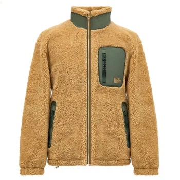 Giacca in pile di agnello da esterno uomo donna colletto alla coreana Cardigan cappotto autunno e inverno sciolto capispalla coppia 1