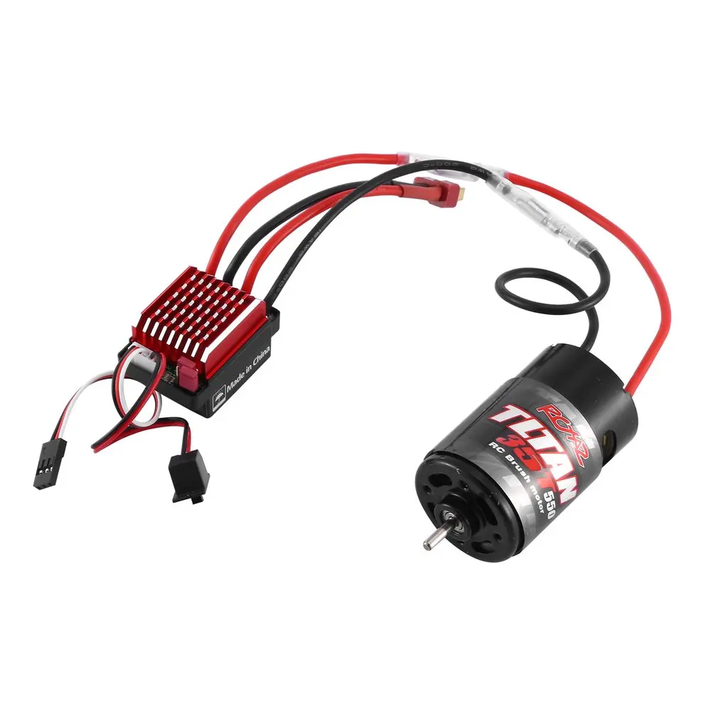 550 Brushed Motor With ESC 12T 21T 29T 35T For Axial 1:10 RC Crawler With 360A Optional RC Car Rock Crawler Parts Dro shipping