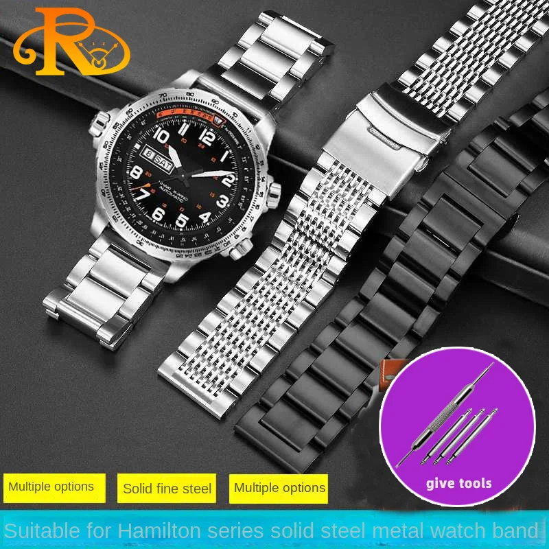 

Stainless steel watchstrap For Hamilton Kaki Aviation Field Jazz Series Surpassing wind Speed and flying metal Wachband 20 22mm