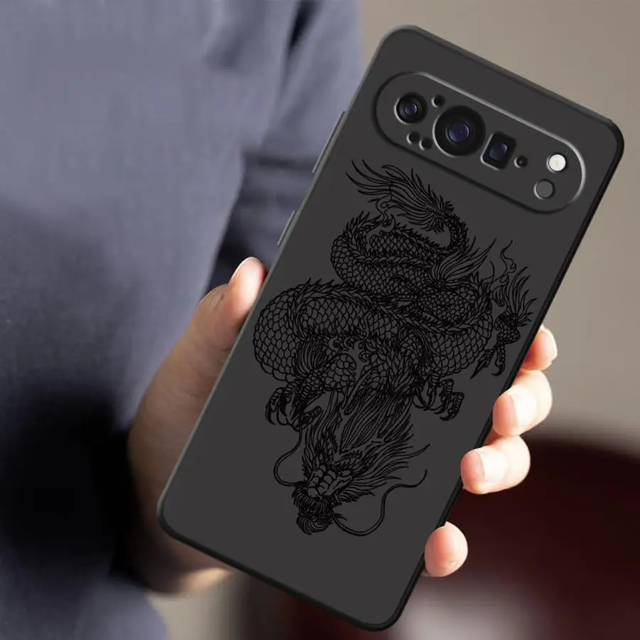 Sleek Minimalist Dragon Design Soft Phone Case