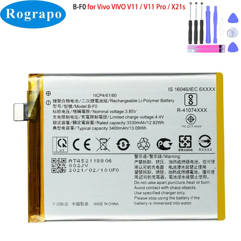 Новый оригинальный аккумулятор 3400 мАч B-F0 для VIVO V11 V11Pro X21s B F0 1804 1806 1814 PD1813F_EX |