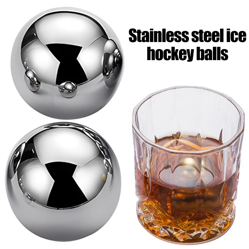Reusable Stainless Steel Ice Cubes Round Metal Ice Balls Set 1/2/4pcs Drink Beer Cubes Cooler Bar Party Accessories Tools